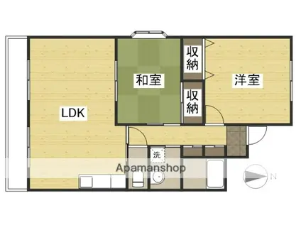 グランツ児島駅前(2LDK/3階)の間取り写真