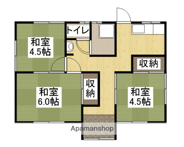 山陽本線 西阿知駅 徒歩12分 1階建 築56年(3K)の間取り写真