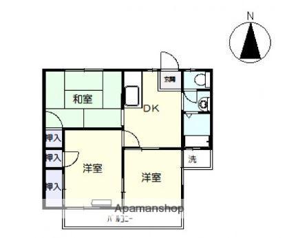 ドミール小山 (3K/2階)の間取り写真