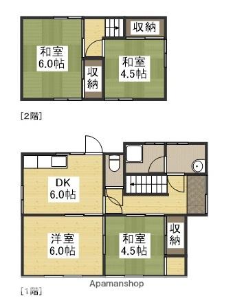 水島臨海鉄道 水島駅 徒歩56分 2階建 築42年(4DK)の間取り写真