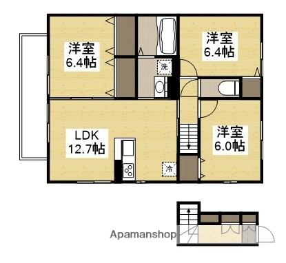 フィカーサ白楽町(3LDK/2階)の間取り写真