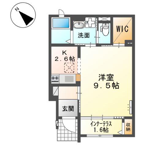 シェルティー(1K/1階)の間取り写真