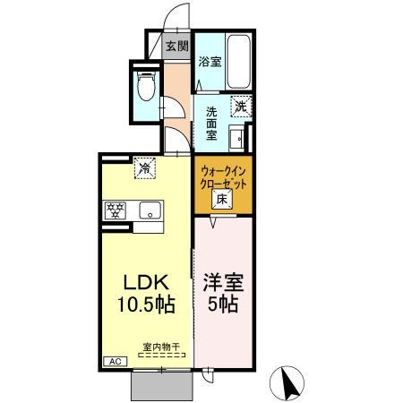ベル クレール(1LDK/1階)の間取り写真