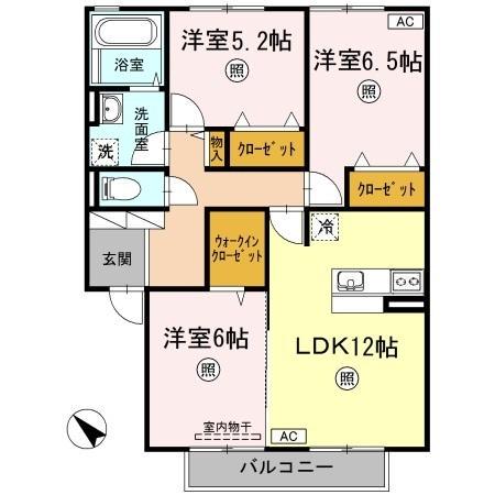 ボナールⅢ(3LDK/2階)の間取り写真