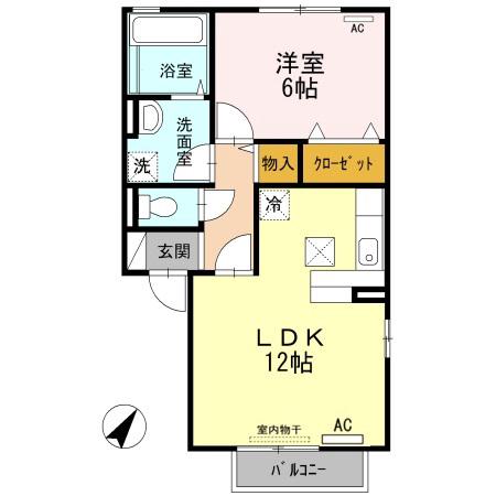 プロムナード(1LDK/1階)の間取り写真