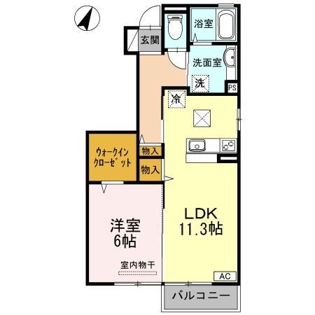 ボヌール(1LDK/1階)の間取り写真