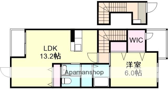 サンクレストA棟(1LDK/2階)の間取り写真