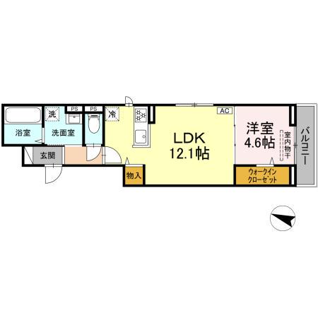 レジデンス ハンス(1LDK/2階)の間取り写真