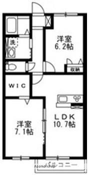 ELISEⅢ(2LDK/1階)の間取り写真