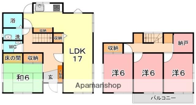 水島臨海鉄道 栄駅(岡山) 徒歩16分 2階建 築40年(4SLDK)の間取り写真
