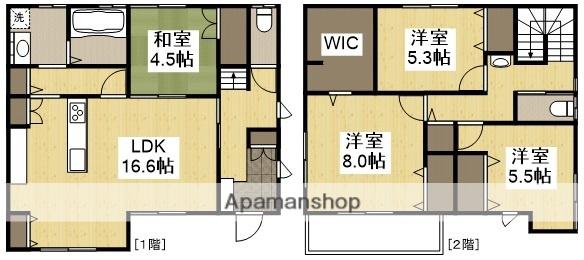 山陽本線 西阿知駅 徒歩23分 2階建 築5年(4LDK)の間取り写真