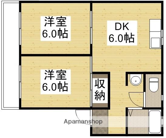 ドエル貝原(2DK/1階)の間取り写真