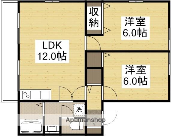 ハートフルユーナⅡ(2LDK/2階)の間取り写真