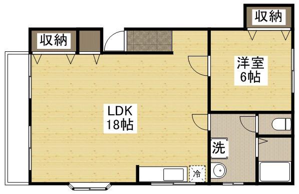 ファーレンハイトⅢ(1LDK/1階)の間取り写真