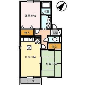 コートウィスタリア(2DK/1階)の間取り写真