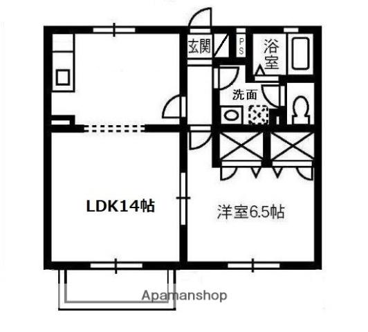 モンプリエールA棟(1LDK/2階)の間取り写真