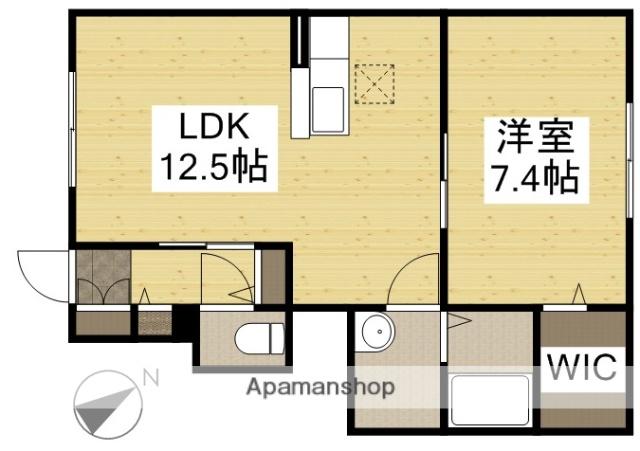コフレC棟(1LDK/1階)の間取り写真