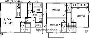 山陽本線 新倉敷駅 徒歩48分 2階建 築13年(3LDK)の間取り写真