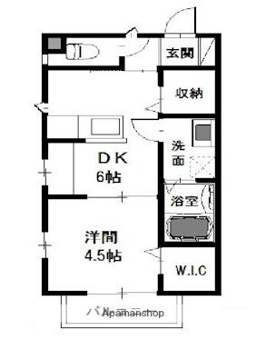 ライフォート中山(1DK/2階)の間取り写真