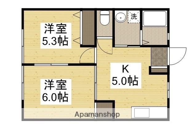 イエンビュ沖 A(2K/1階)の間取り写真