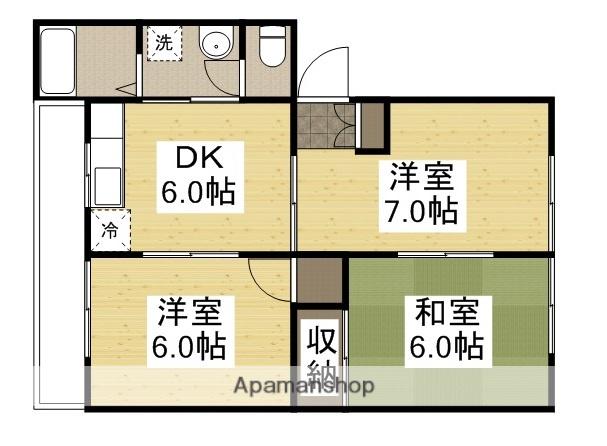 高越マンション(3DK/2階)の間取り写真