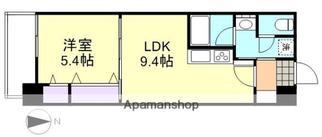 COCO白楽町(1LDK/6階)の間取り写真