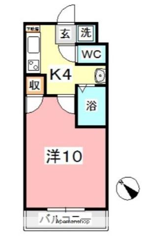 ヴェルニパレ(1K/5階)の間取り写真