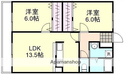 プレミアムコート1号館(2LDK/4階)の間取り写真