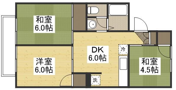 グリーンハイツ森安(3DK/2階)の間取り写真