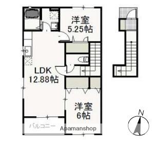 ファルコン1(2LDK/2階)の間取り写真