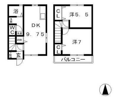 メゾンエスタ(2DK)の間取り写真