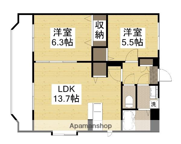 グランコートⅠ(2LDK/3階)の間取り写真