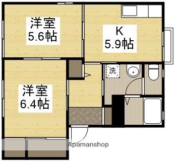 グランメイトA棟(2K/1階)の間取り写真