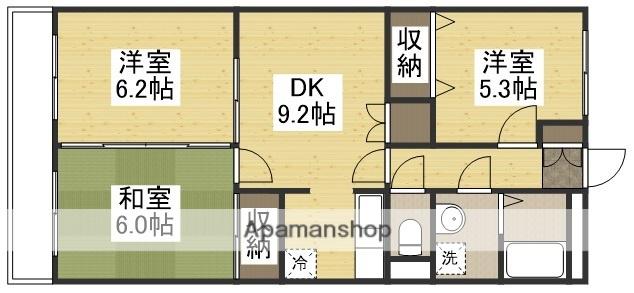 ファミーユK.A.Y(3DK/3階)の間取り写真