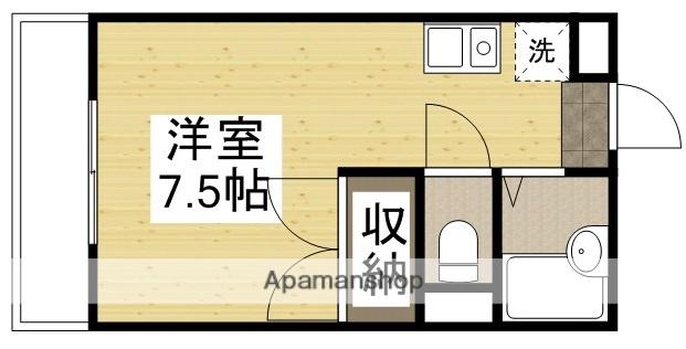 ソレイユ(ワンルーム/2階)の間取り写真