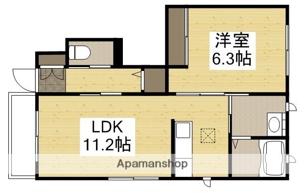 ハーレー(1LDK/1階)の間取り写真
