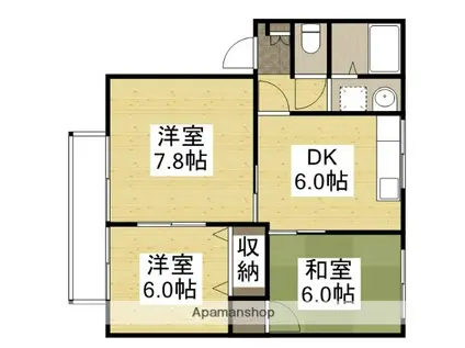 大島アパート(3DK/1階)の間取り写真