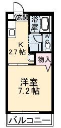 コーポアリメント(1K/2階)の間取り写真
