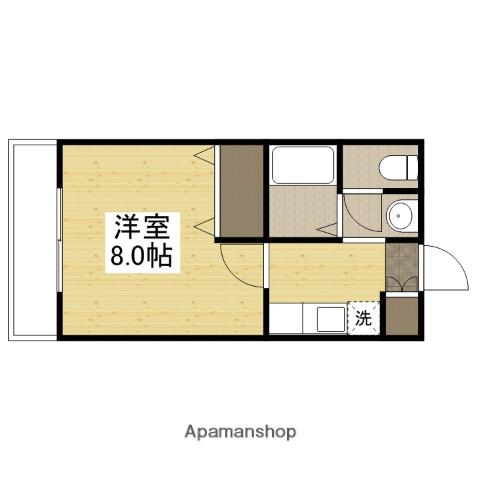 フィオーレ上東Ⅱ(1K/2階)の間取り写真