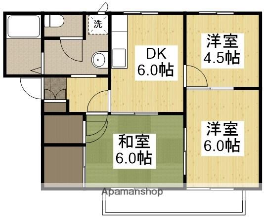 グリーンフィールド(3DK/2階)の間取り写真