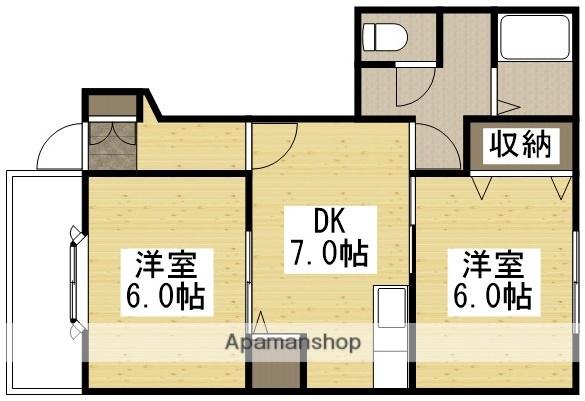 エクセランセトル(2DK/1階)の間取り写真
