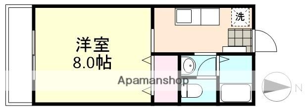 ラクシュリーマンションD棟(ワンルーム/1階)の間取り写真