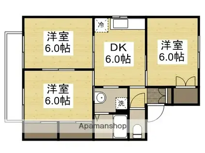 グリーンパレス早島A(3DK/1階)の間取り写真