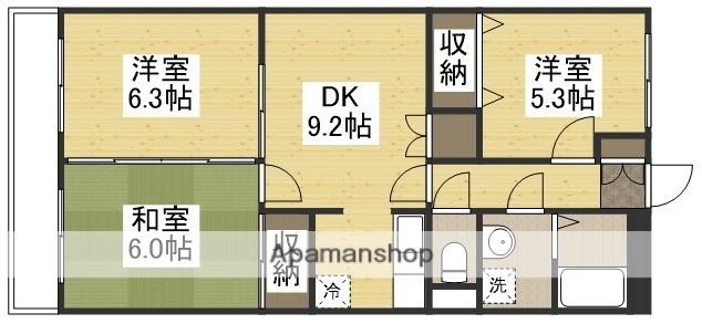 ファミーユK・A・YⅡ(3DK/3階)の間取り写真