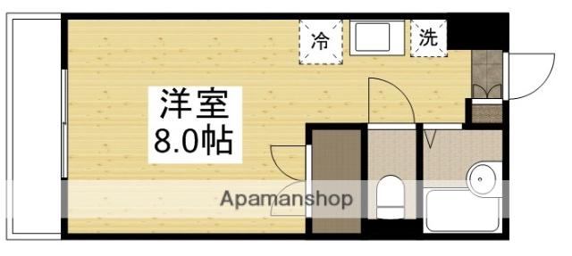 JOY連島(ワンルーム/2階)の間取り写真