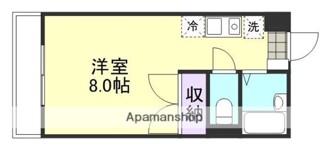 JOY連島(ワンルーム/2階)の間取り写真