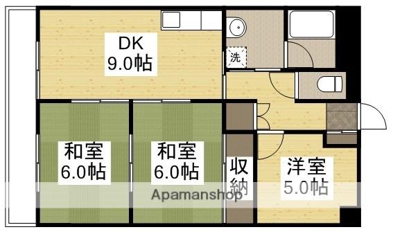 亀山総合ビル(3DK/3階)の間取り写真