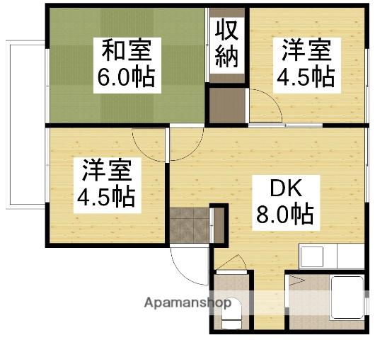 アーバニティ倉敷(3DK/2階)の間取り写真