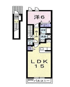スターオアシス(1LDK/2階)の間取り写真