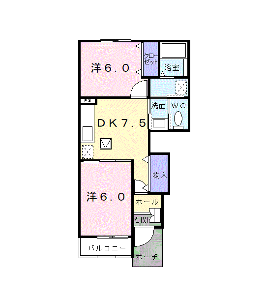 ビッグベア-A(2DK/1階)の間取り写真